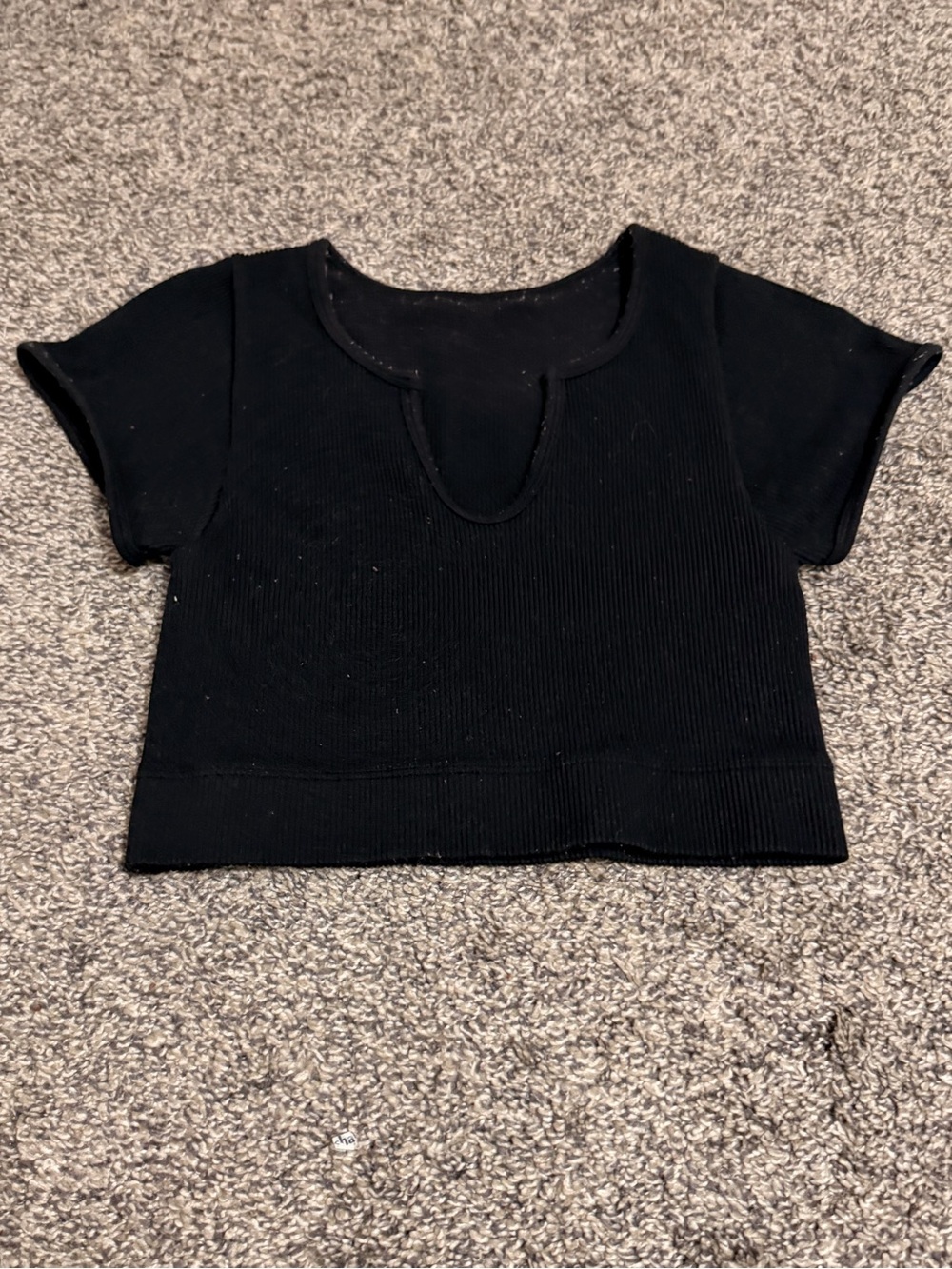 Hollister Black Ribbed Crop Top